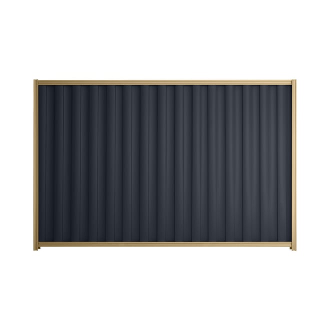 Good Neighbour® Wavelok® 1200mm High Fence Panel Sheet: Dark Stone Post/Track: Wheat