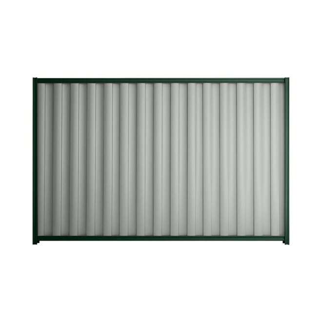 Good Neighbour® Wavelok® 1200mm High Fence Panel Sheet: Gull Grey Post/Track: Caulfield Green