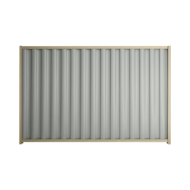 Good Neighbour® Wavelok® 1200mm High Fence Panel Sheet: Gull Grey Post/Track: Merino