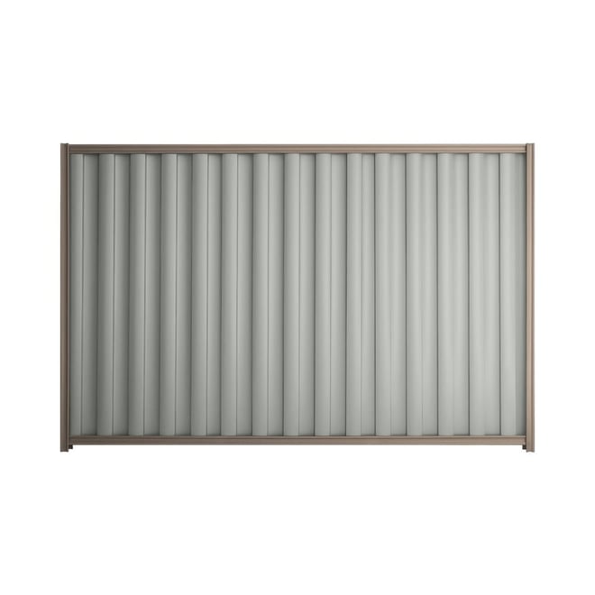 Good Neighbour® Wavelok® 1200mm High Fence Panel Sheet: Gull Grey Post/Track: Marsh