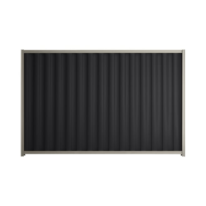 Good Neighbour® Wavelok® 1200mm High Fence Panel Sheet: Gun Metal Grey Post/Track: Birch