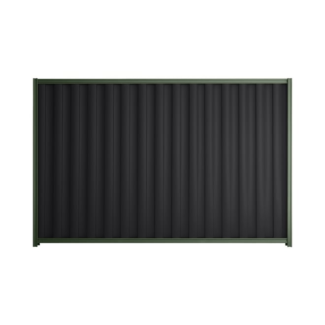 Good Neighbour® Wavelok® 1200mm High Fence Panel Sheet: Gun Metal Grey Post/Track: Rivergum