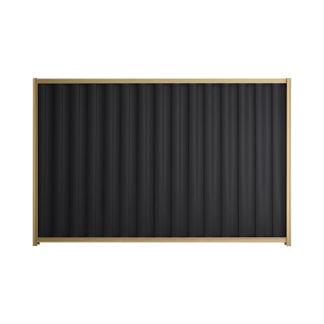 Good Neighbour® Wavelok® 1200mm High Fence Panel Sheet: Gun Metal Grey Post/Track: Wheat