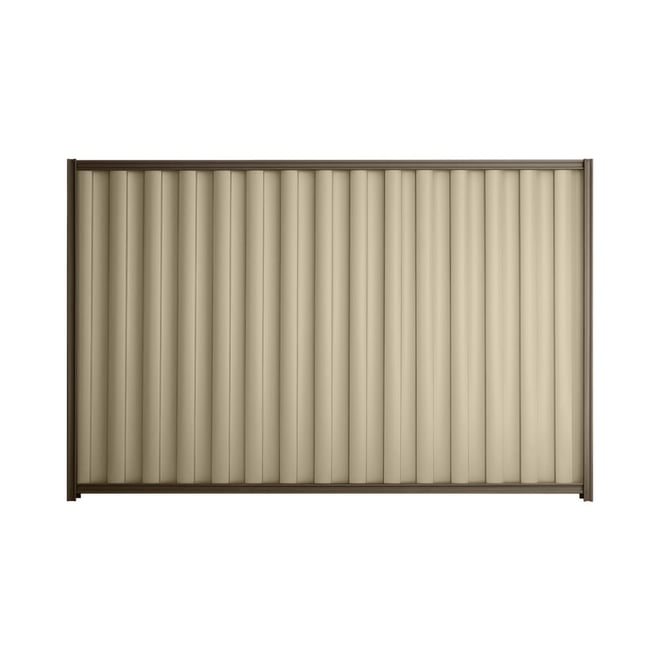 Good Neighbour® Wavelok® 1200mm High Fence Panel Sheet: Merino Post/Track: Banyan Brown