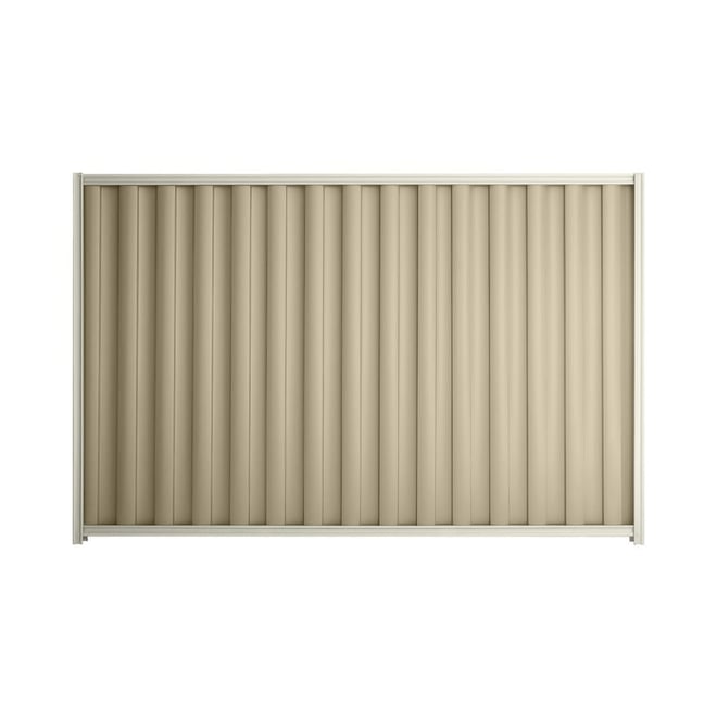 Good Neighbour® Wavelok® 1200mm High Fence Panel Sheet: Merino Post/Track: Off White