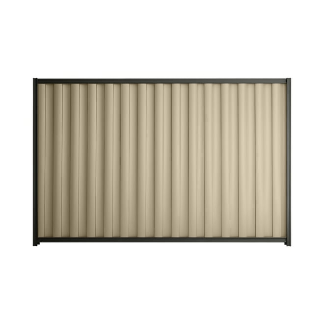 Good Neighbour® Wavelok® 1200mm High Fence Panel Sheet: Merino Post/Track: Slate Grey
