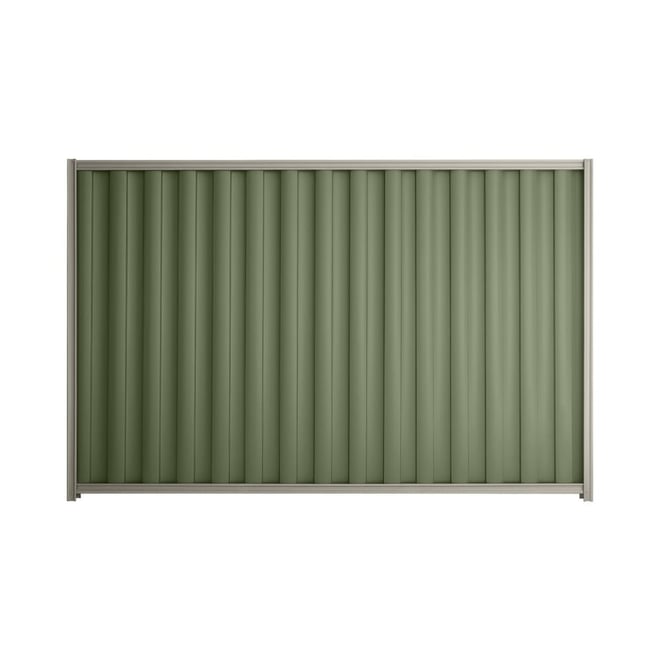 Good Neighbour® Wavelok® 1200mm High Fence Panel Sheet: Mist Green Post/Track: Birch
