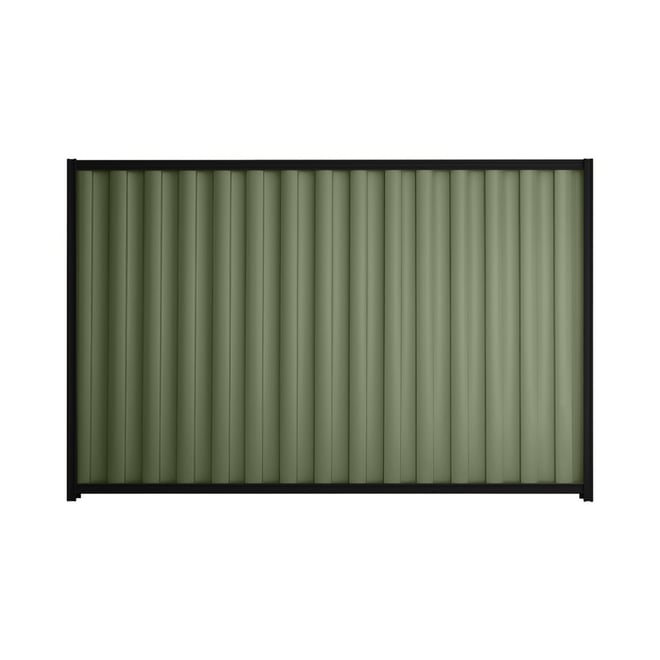 Good Neighbour® Wavelok® 1200mm High Fence Panel Sheet: Mist Green Post/Track: Ebony
