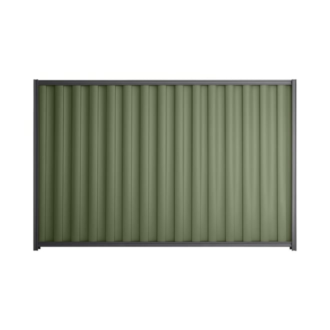 Good Neighbour® Wavelok® 1200mm High Fence Panel Sheet: Mist Green Post/Track: Granite