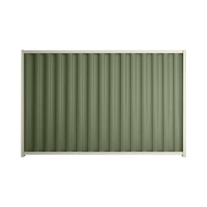 Good Neighbour® Wavelok® 1200mm High Fence Panel Sheet: Mist Green Post/Track: Off White