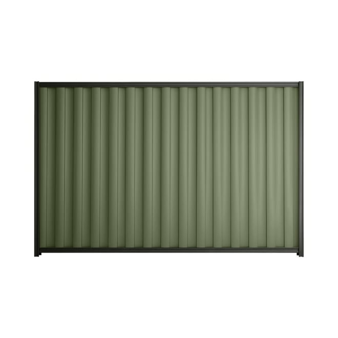 Good Neighbour® Wavelok® 1200mm High Fence Panel Sheet: Mist Green Post/Track: Slate Grey