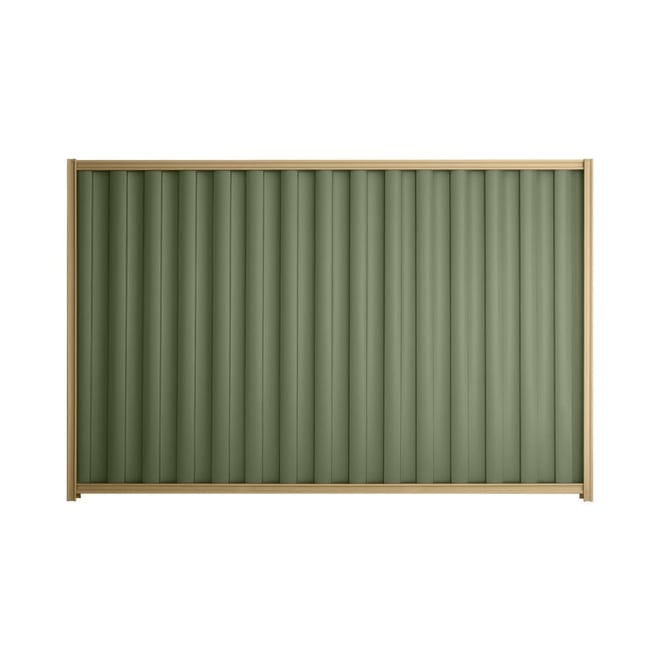 Good Neighbour® Wavelok® 1200mm High Fence Panel Sheet: Mist Green Post/Track: Wheat