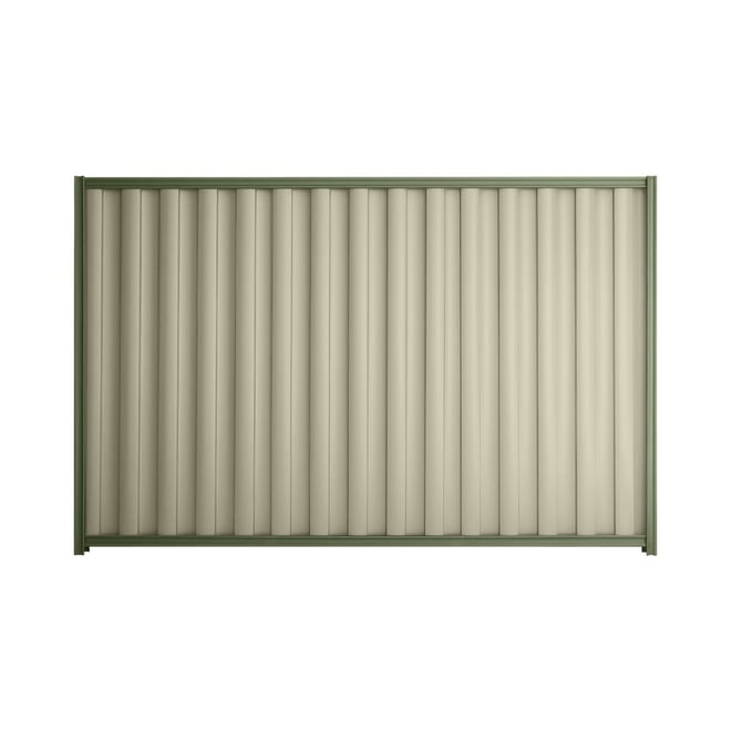 Good Neighbour® Wavelok® 1200mm High Fence Panel Sheet: Moss Vale Sand Post/Track: Mist Green