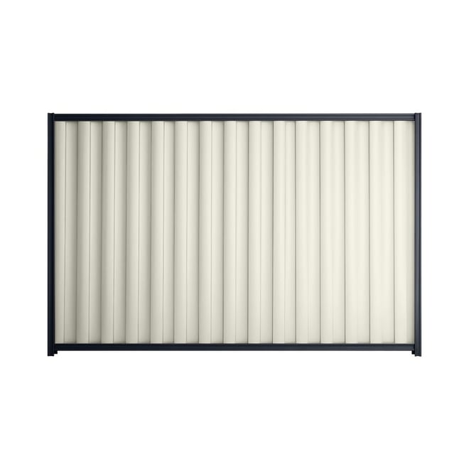 Good Neighbour® Wavelok® 1200mm High Fence Panel Sheet: Off White Post/Track: Dark Stone