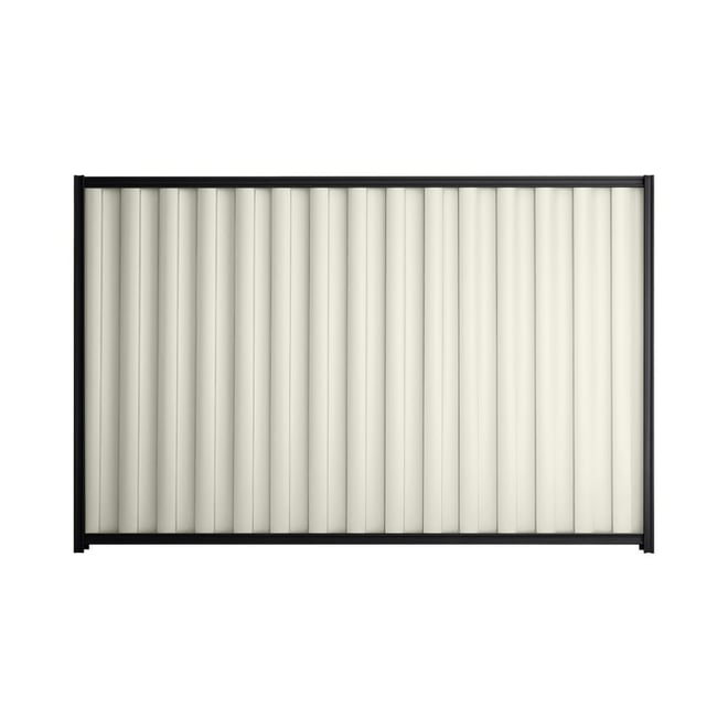 Good Neighbour® Wavelok® 1200mm High Fence Panel Sheet: Off White Post/Track: Gun Metal Grey