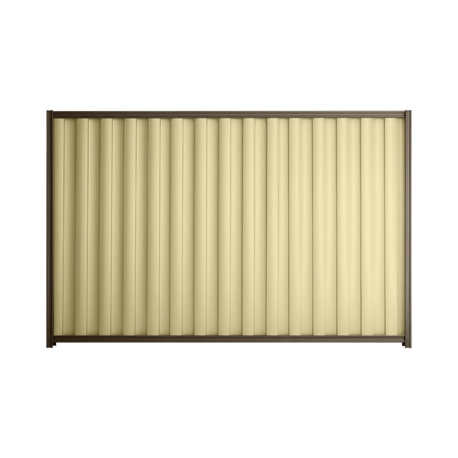 Good Neighbour® Wavelok® 1200mm High Fence Panel Sheet: Primrose Post/Track: Banyan Brown