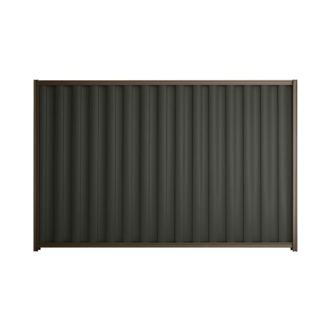 Good Neighbour® Wavelok® 1200mm High Fence Panel Sheet: Slate Grey Post/Track: Banyan Brown