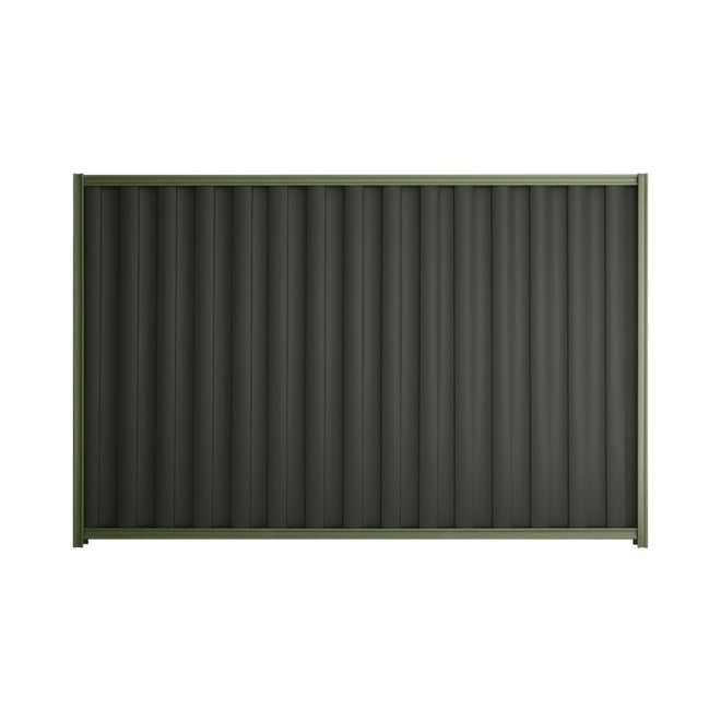 Good Neighbour® Wavelok® 1200mm High Fence Panel Sheet: Slate Grey Post/Track: Mist Green
