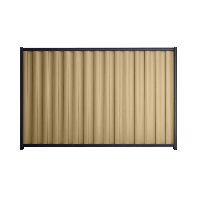 Good Neighbour® Wavelok® 1200mm High Fence Panel Sheet: Wheat Post/Track: Dark Stone