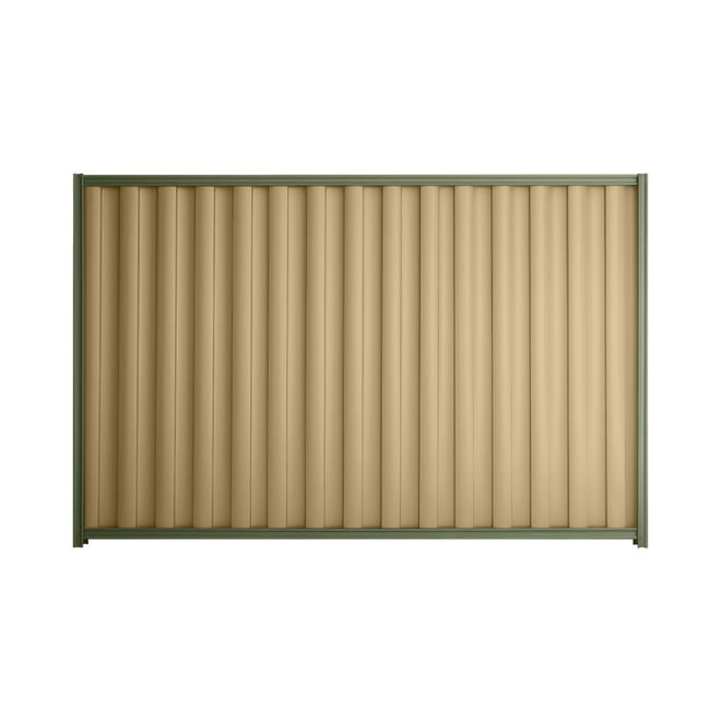 Good Neighbour® Wavelok® 1200mm High Fence Panel Sheet: Wheat Post/Track: Mist Green
