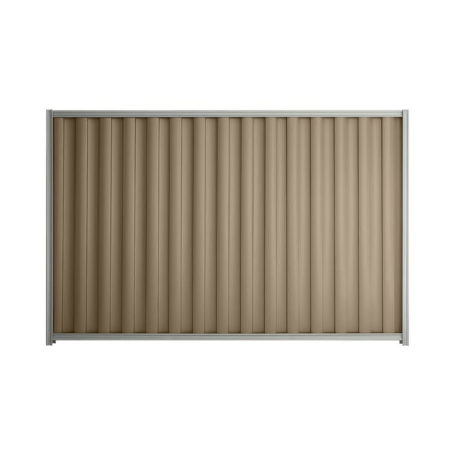 Good Neighbour® Wavelok® 1500mm High Fence Panel Sheet: Beige Post/Track: Gull Grey