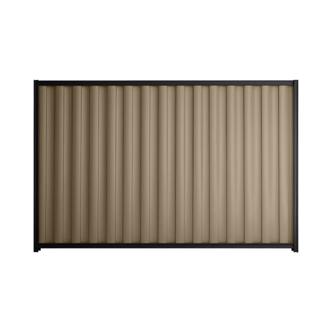 Good Neighbour® Wavelok® 1500mm High Fence Panel Sheet: Beige Post/Track: Gun Metal Grey