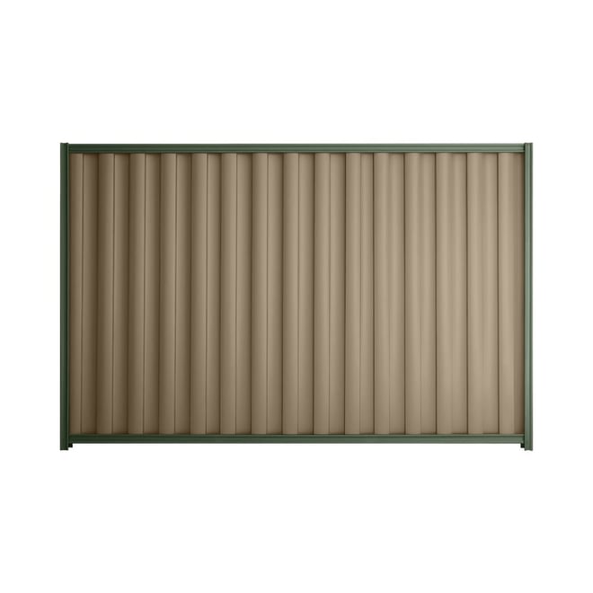 Good Neighbour® Wavelok® 1500mm High Fence Panel Sheet: Beige Post/Track: Rivergum