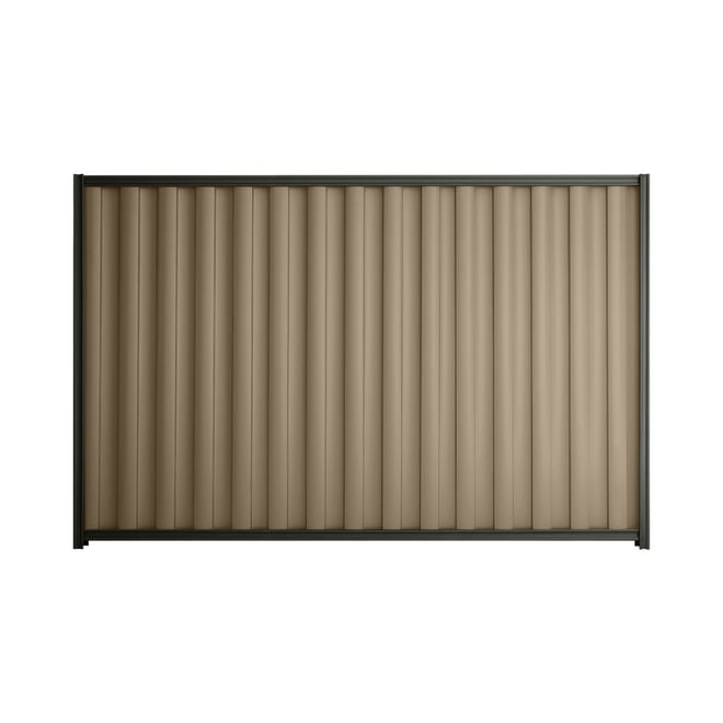 Good Neighbour® Wavelok® 1500mm High Fence Panel Sheet: Beige Post/Track: Slate Grey
