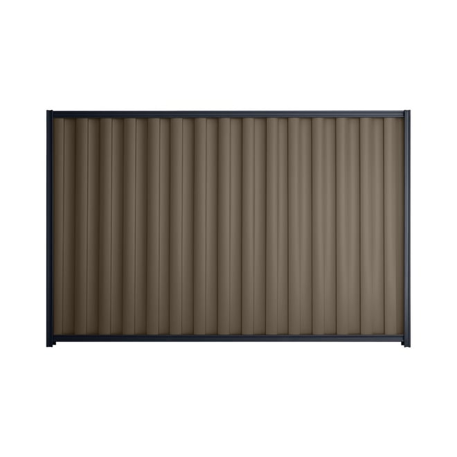 Good Neighbour® Wavelok® 1500mm High Fence Panel Sheet: Banyan Brown Post/Track: Dark Stone