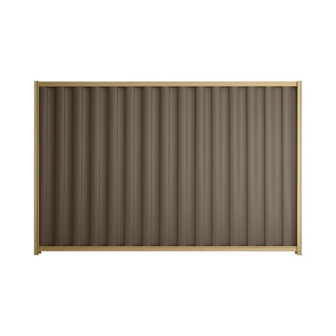 Good Neighbour® Wavelok® 1500mm High Fence Panel Sheet: Banyan Brown Post/Track: Wheat