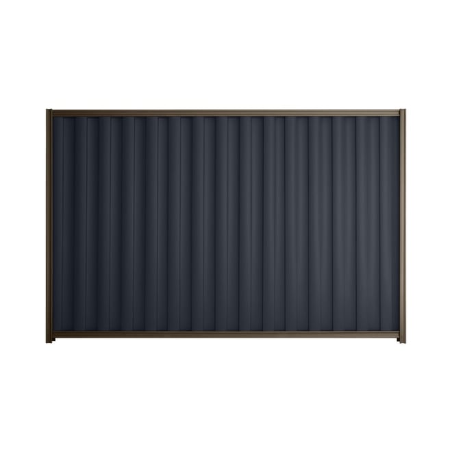 Good Neighbour® Wavelok® 1500mm High Fence Panel Sheet: Dark Stone Post/Track: Banyan Brown