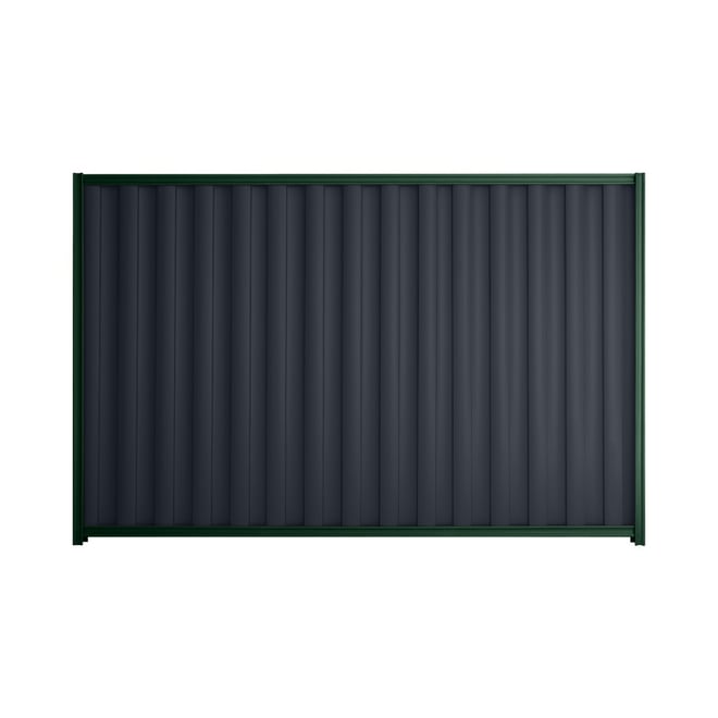 Good Neighbour® Wavelok® 1500mm High Fence Panel Sheet: Dark Stone Post/Track: Caulfield Green