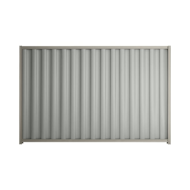 Good Neighbour® Wavelok® 1500mm High Fence Panel Sheet: Gull Grey Post/Track: Birch