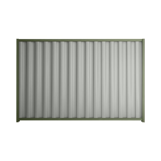 Good Neighbour® Wavelok® 1500mm High Fence Panel Sheet: Gull Grey Post/Track: Mist Green