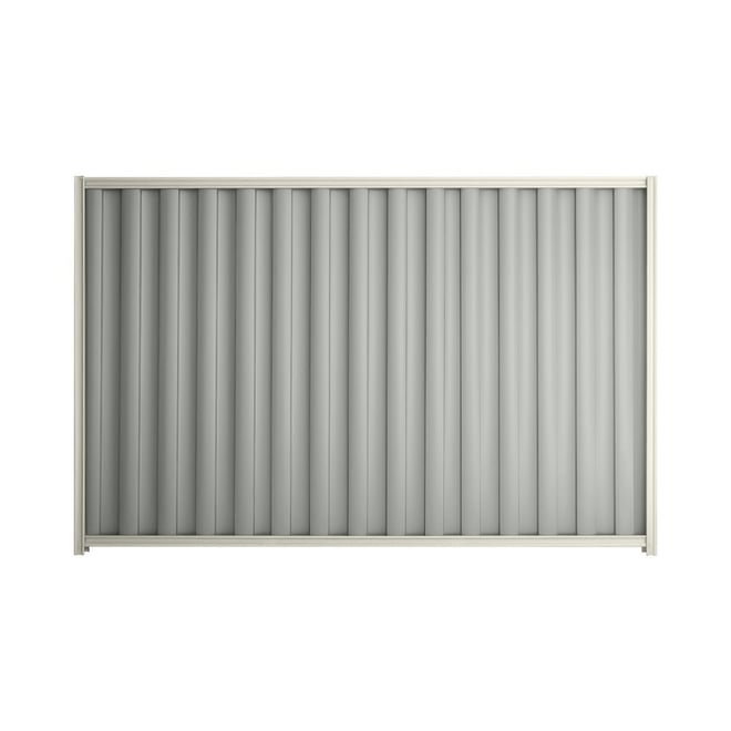 Good Neighbour® Wavelok® 1500mm High Fence Panel Sheet: Gull Grey Post/Track: Off White