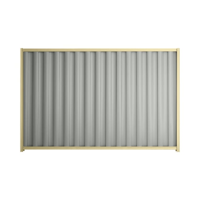 Good Neighbour® Wavelok® 1500mm High Fence Panel Sheet: Gull Grey Post/Track: Primrose