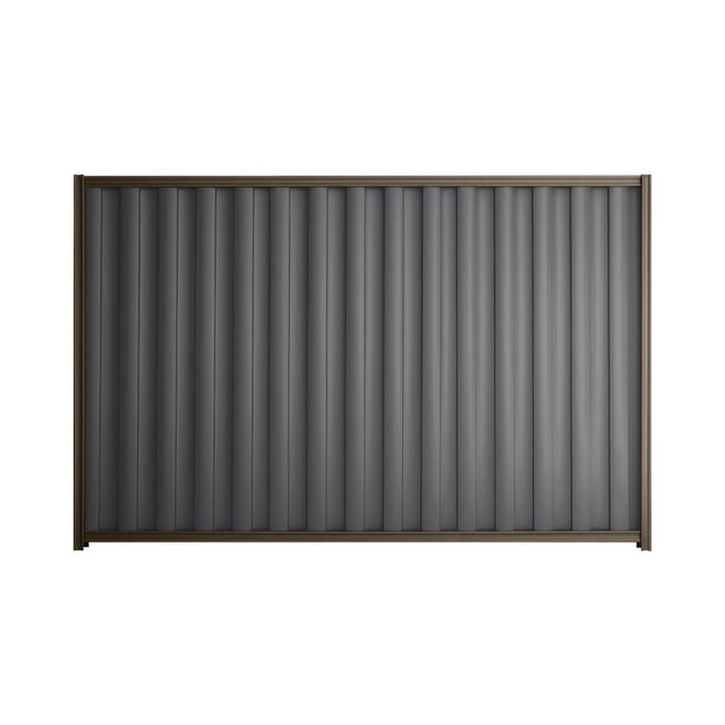 Good Neighbour® Wavelok® 1500mm High Fence Panel Sheet: Granite Post/Track: Banyan Brown