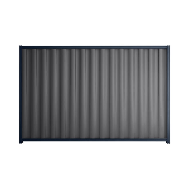 Good Neighbour® Wavelok® 1500mm High Fence Panel Sheet: Granite Post/Track: Mountain Blue