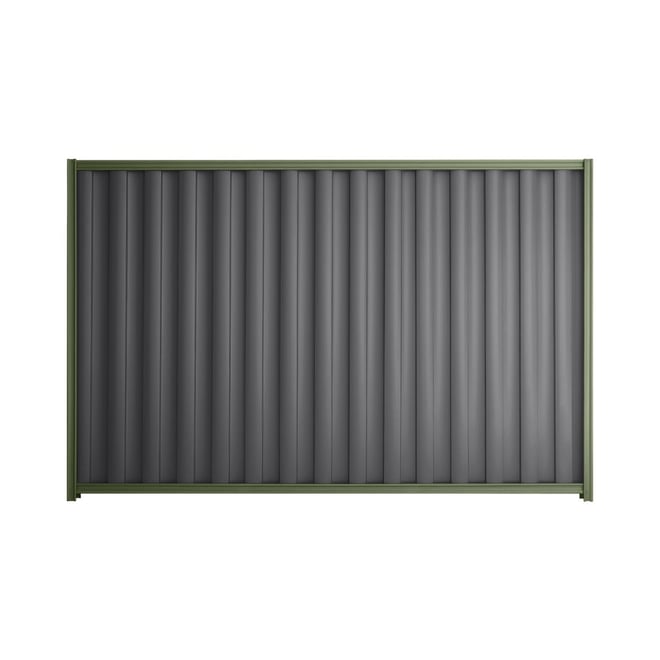 Good Neighbour® Wavelok® 1500mm High Fence Panel Sheet: Granite Post/Track: Mist Green