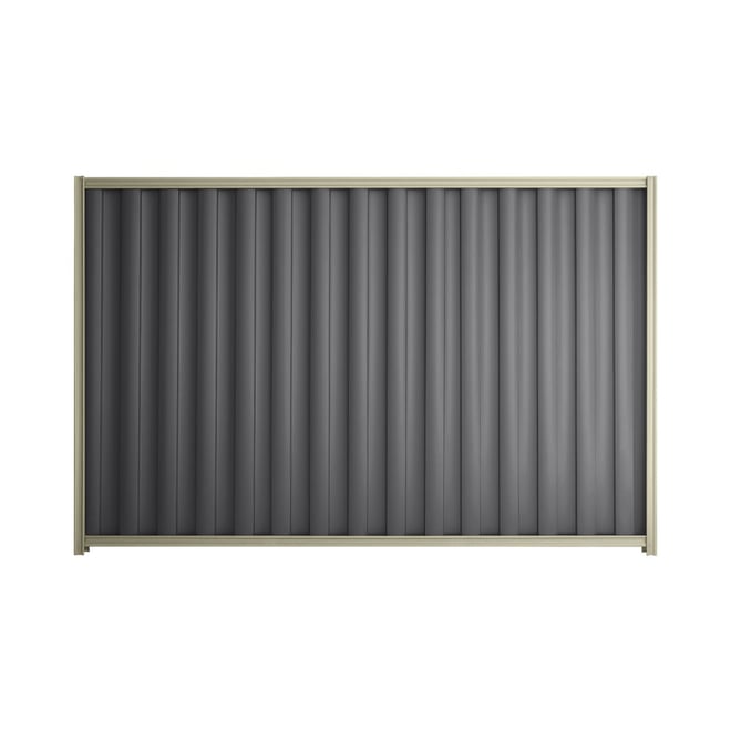 Good Neighbour® Wavelok® 1500mm High Fence Panel Sheet: Granite Post/Track: Moss Vale Sand