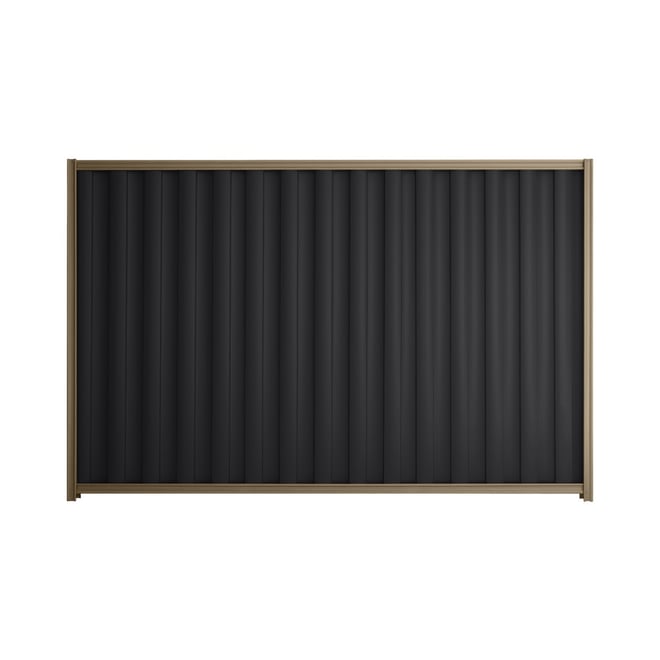 Good Neighbour® Wavelok® 1500mm High Fence Panel Sheet: Gun Metal Grey Post/Track: Beige