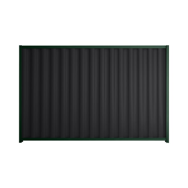 Good Neighbour® Wavelok® 1500mm High Fence Panel Sheet: Gun Metal Grey Post/Track: Caulfield Green