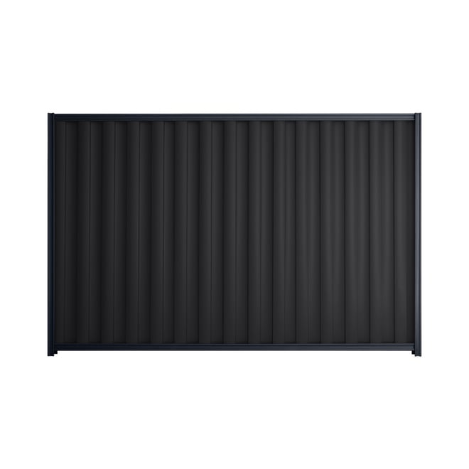 Good Neighbour® Wavelok® 1500mm High Fence Panel Sheet: Gun Metal Grey Post/Track: Dark Stone