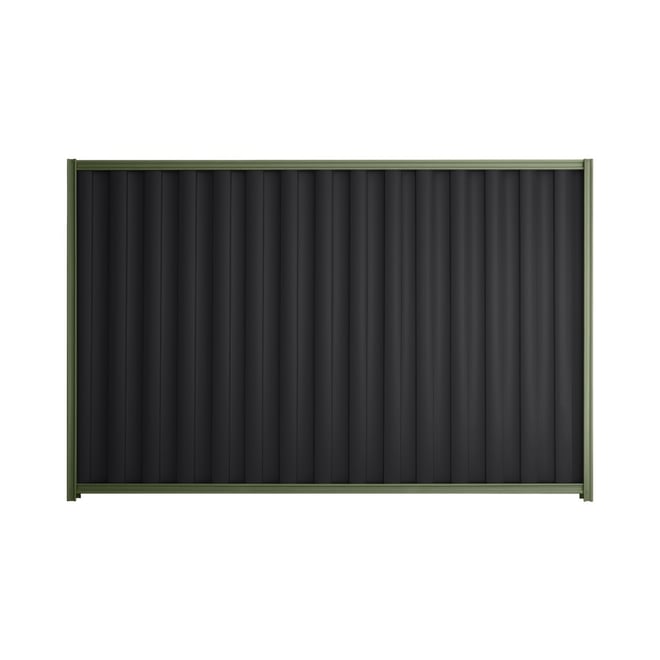 Good Neighbour® Wavelok® 1500mm High Fence Panel Sheet: Gun Metal Grey Post/Track: Mist Green