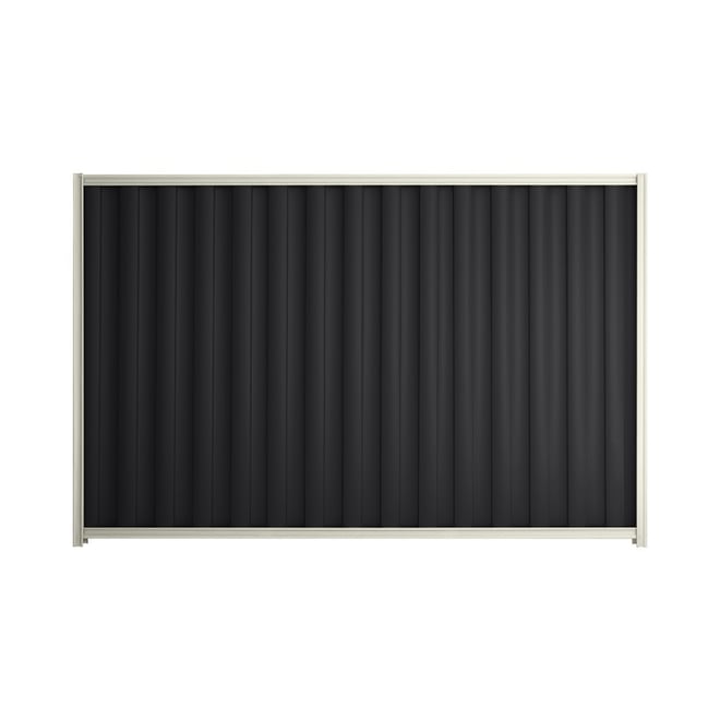 Good Neighbour® Wavelok® 1500mm High Fence Panel Sheet: Gun Metal Grey Post/Track: Off White
