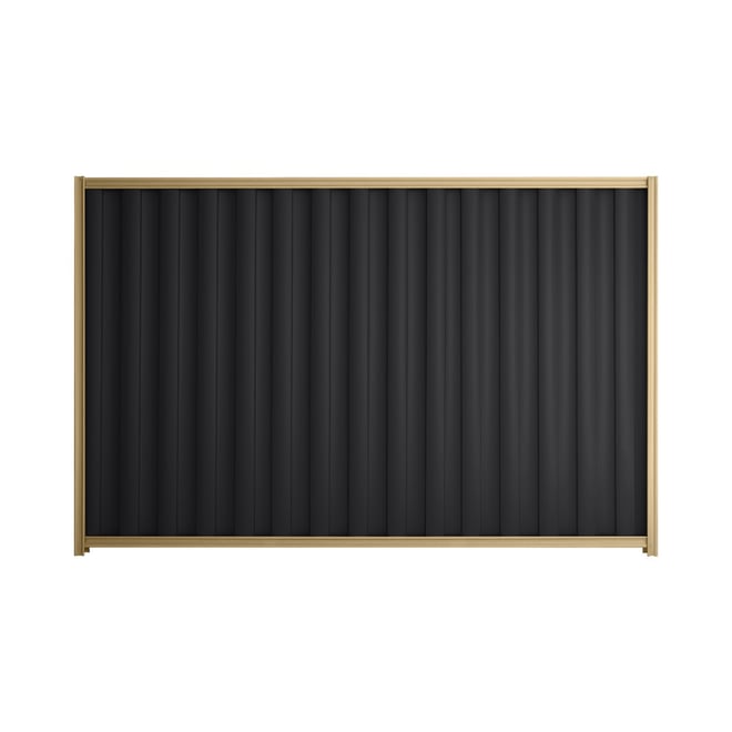 Good Neighbour® Wavelok® 1500mm High Fence Panel Sheet: Gun Metal Grey Post/Track: Wheat