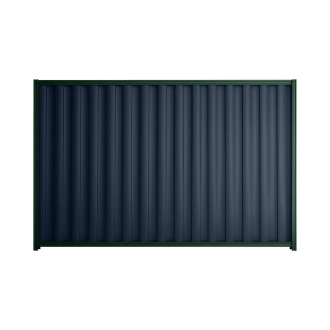 Good Neighbour® Wavelok® 1500mm High Fence Panel Sheet: Mountain Blue Post/Track: Caulfield Green