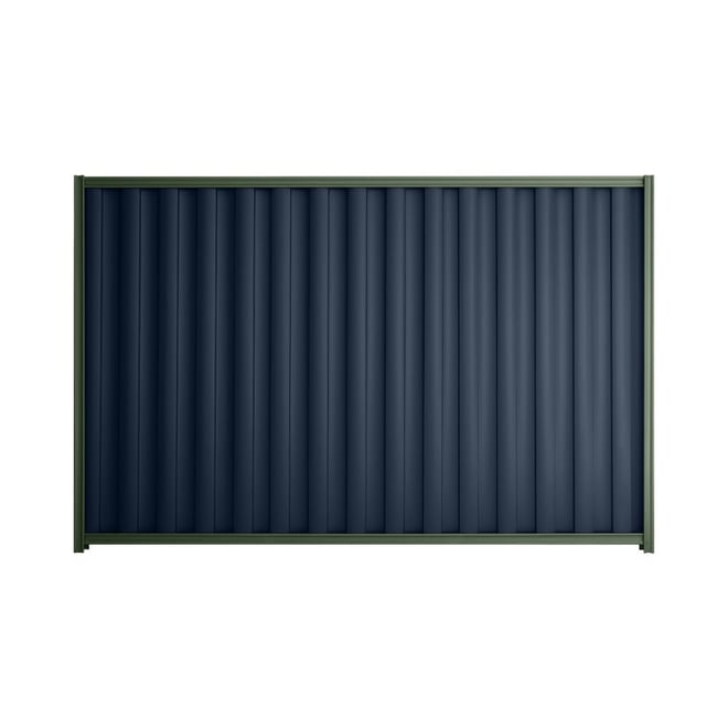 Good Neighbour® Wavelok® 1500mm High Fence Panel Sheet: Mountain Blue Post/Track: Rivergum