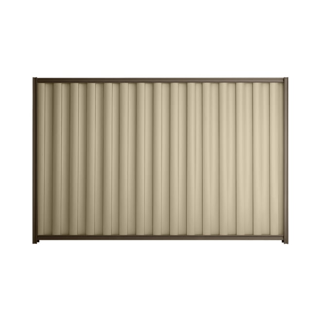 Good Neighbour® Wavelok® 1500mm High Fence Panel Sheet: Merino Post/Track: Banyan Brown