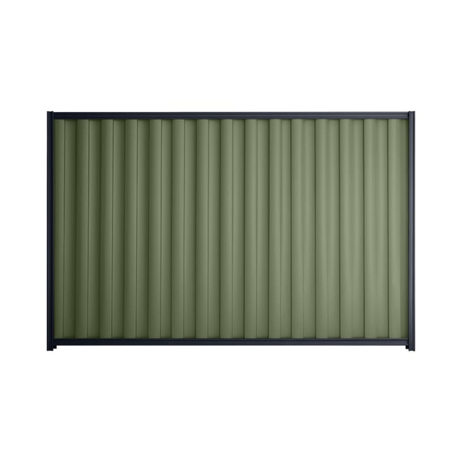 Good Neighbour® Wavelok® 1500mm High Fence Panel Sheet: Mist Green Post/Track: Dark Stone